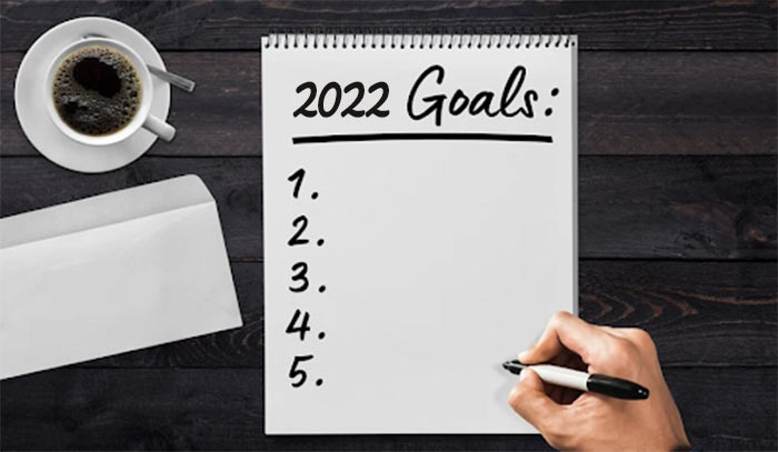 Writing down goals for 2022